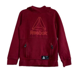 Boys Reebok Hoodie Sweatshirt Maroon Red and Orange Size Small